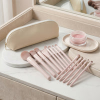 13-Piece Peach Blossom Makeup Brush Set for Eyes, Cheeks, and Face