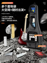 MOONWALK 10th Anniversary Electric Guitar/Bass Gig Bag with Wheels, Thickened Padded Case for 40-41 Inch Instruments