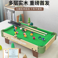 Crown Multi-layer Solid Wood Kids Pool Table Mini Desktop Billiards Game for Family Fun