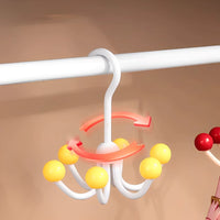 Rotating 6-Claw Hook Hanger for Hats, Bags, and Clothes - Door Back or Wardrobe Organizer