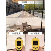 Outdoor Triple-Head Patio Umbrella with Center Pole for Garden, Villa, and Balcony