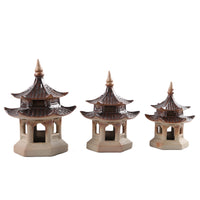 Miniature Hexagonal Pavilion and Duck Figurines for Micro Landscape Aquariums and Planters