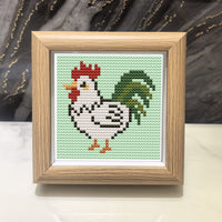 2026 New Framed Cross Stitch Kit for Beginners - Lucky Rooster Design