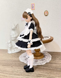 Maid Outfit Set for OB22/OB24 Azone Blythe Dolls - Black & White
