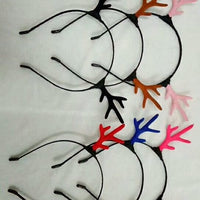 Christmas Reindeer Antler Headband Plush Dog Ear Hairband for Festivals and Parties
