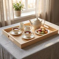 Creative Wooden Rectangular Serving Tray for Fruit, Tea, and Home Storage