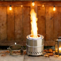 Portable Wood Gasification Stove with Fan for Outdoor Cooking and Heating