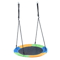 Kids Outdoor Tree Swing Seat with Adjustable Ropes, 600D/900D Oxford Cloth Round Disc Hammock Swing for Garden Yard