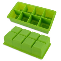 Silicone Square Ice Cube Tray for Whiskey Cocktails and Baby Food