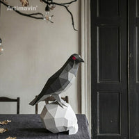 Halloween Crow and Skull DIY Papercraft Kit 3D Origami Model