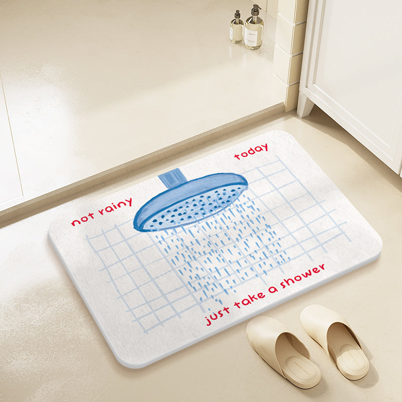 Diatomaceous Earth Bath Mat, Non-Slip Quick Dry Absorbent Doormat for Bathroom Entrance