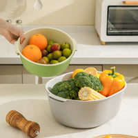 Multi-layer Thickened Draining Basket for Kitchen, Large Capacity Washing Basin, Multifunctional Plastic Strainer