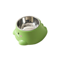 Macaron Color Pet Bowl with Elevated Stand, Non-Slip Stainless Steel Food and Water Feeder for Cats and Small Dogs
