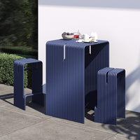 Outdoor Wrought Iron Patio Table and Bench Set