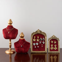 Vintage Velvet Mannequin Bust & Photo Frame Jewelry Display for Necklaces, Earrings, Rings