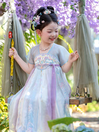 Girls' Hanfu Dress Summer Chinese Style Princess Costume Thin Fairy Ancient Style Performance Skirt