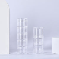 MS Acrylic Stackable Cosmetic Cream Jars for Travel, Multi-layer Refillable Face Cream Containers