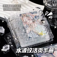 Crystal Clear 3-Inch Mini Photo Card Album with Wavy Design, Loose-Leaf Collector for Kpop Photocards