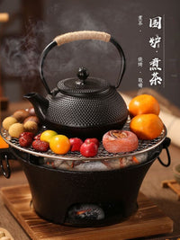 Cast Iron Charcoal Stove for Home Heating, Tea Boiling, Hot Pot, and BBQ - Portable Carbon Furnace