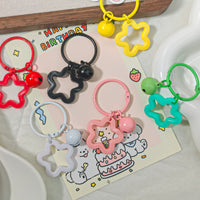 Acrylic Star Keychain with Bell Charm for Bags and Accessories