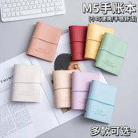 A8 Macaron Binder Notebook with Strap, Portable Creative Diary for Business & Office