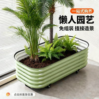 Mobile Metal Raised Garden Bed Planter Box for Outdoor Balcony Patio