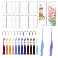 Clear Acrylic Blank Bookmarks with Tassels for DIY Crafts and Gifts