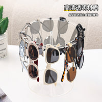 Clear Rotating Acrylic Eyewear Organizer Stand for Desktop or Hanging Display