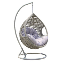 Outdoor Indoor Wicker Swing Chair Rattan Hanging Basket Seat for Patio Balcony