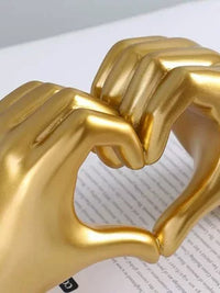 Modern Minimalist Heart Gesture Sculpture for Desktop and Home Decor