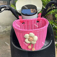 Electric Bicycle Front/Rear Storage Basket with Sunflowers