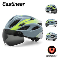Magnetic Goggle Cycling Helmet with Taillight for Road and Mountain Bikes