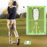 Golf Hitting Mat Swing Trajectory Practice Pad Set for Indoor Outdoor Training