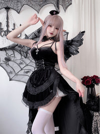 Gothic Witch Vampire Bride Halloween Costume Dress for Women