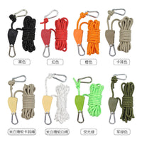Outdoor Camping Pulley Guy Line Adjuster with Reflective Rope for Tents and Tarps