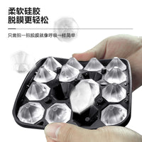 16-Diamond Silicone Ice Cube Tray for Whiskey and Cold Drinks, Easy Release
