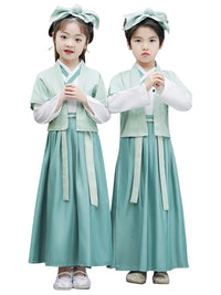 Kids Hanfu Chinese Ancient Costume for Boys and Girls, Traditional School Uniform for Performances and Ceremonies