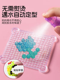 Glow-in-the-Dark Water Fuse Beads Kit for Kids, DIY Magic Spray Puzzle Set, Educational Craft Toy for Girls