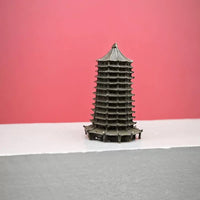Brass Pagoda Miniature Ancient Chinese Architecture Model for Landscape Decor