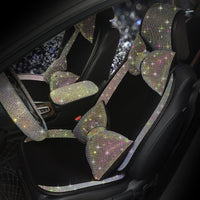 Rhinestone Car Seat Cushion Set - Universal Fit, Non-Slip, Breathable, Bling Decor for Auto Interior