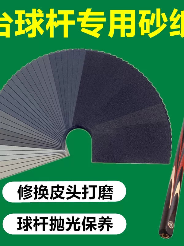 Billiard Cue Tip Sandpaper Polishing Kit for Burr Removal and Refinishing