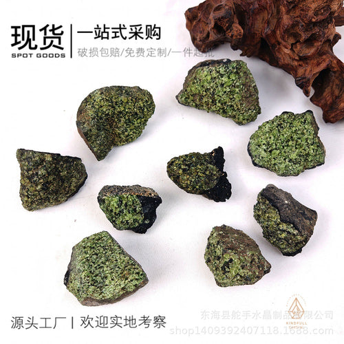 Natural Peridot Rough Stone Specimen for Collection, Teaching, Energy Healing, and Decoration