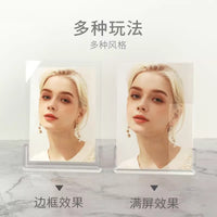 Acrylic Photo Frame Clear Crystal Display Stand for Postcards and Pictures