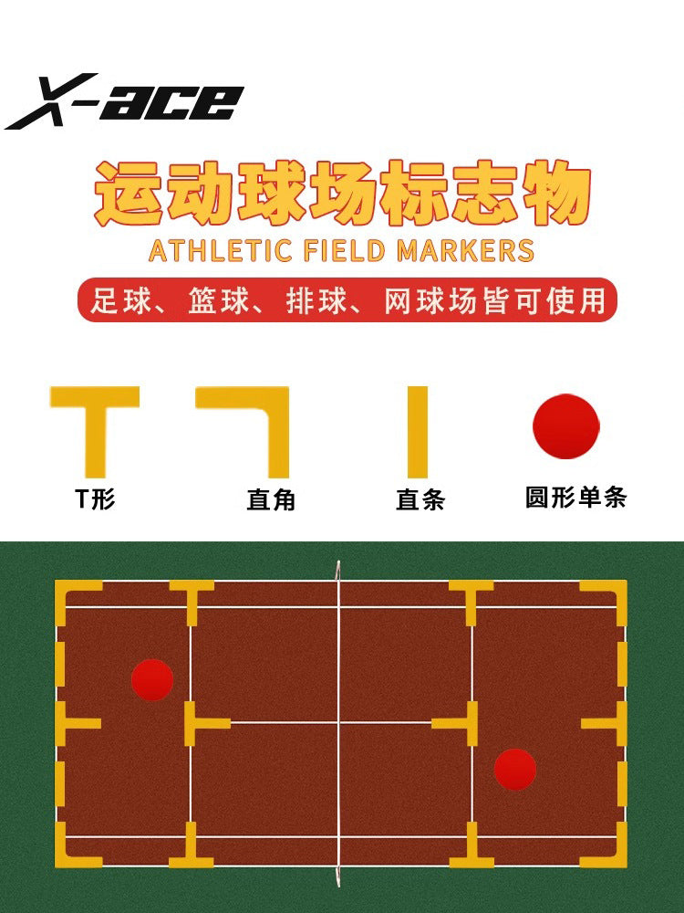 X-ACE Court Marker Lines for Tennis, Soccer, Badminton - Self-Adhesive Floor Decals