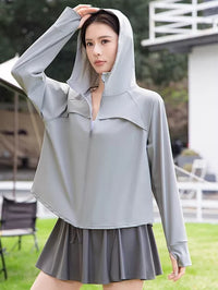 Ice-Feel Cloak Sun Protection Hoodie for Women, Breathable UV Protection Shawl, Lightweight & Versatile