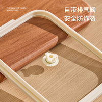 Glass Kimchi Fermentation Jar with Press Lid - Food Grade High Borosilicate Refrigerator Storage Container