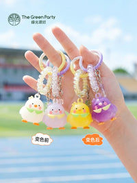 TheGreenParty Color-Changing Parrot Keychain for Phones, Bags, and Backpacks - Cute Animal Charm