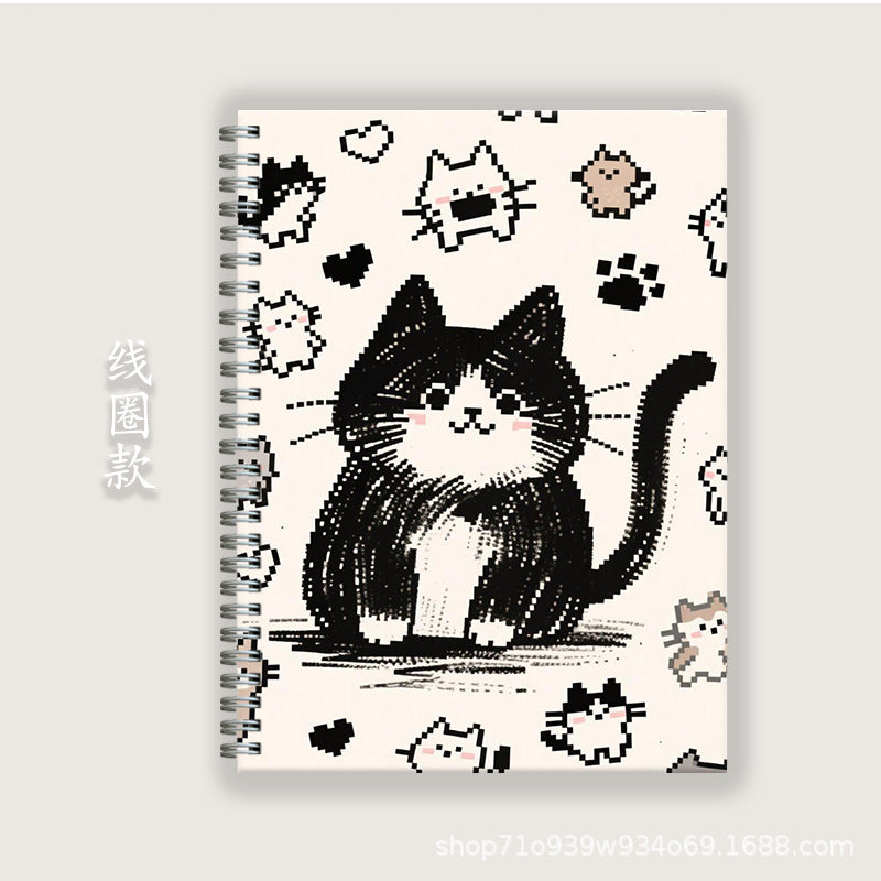 Cute Cat Soft Cover A5/B5/A4 Notebook with Coil/Staple Binding, Lined Pages for School/Office