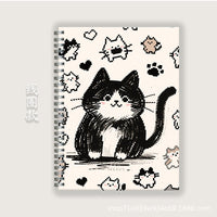Cute Cat Soft Cover A5/B5/A4 Notebook with Coil/Staple Binding, Lined Pages for School/Office