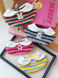 Christmas Lamb Fleece Pet Collar Scarf for Cats and Dogs - Adjustable Teddy Velvet Scarf for Photoshoots